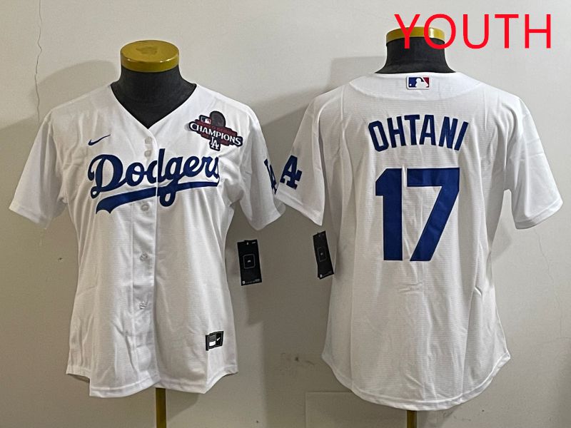 Youth Los Angeles Dodgers #17 Ohtani White Game 2025 Nike MLB Jersey style 3184->youth mlb jersey->Youth Jersey